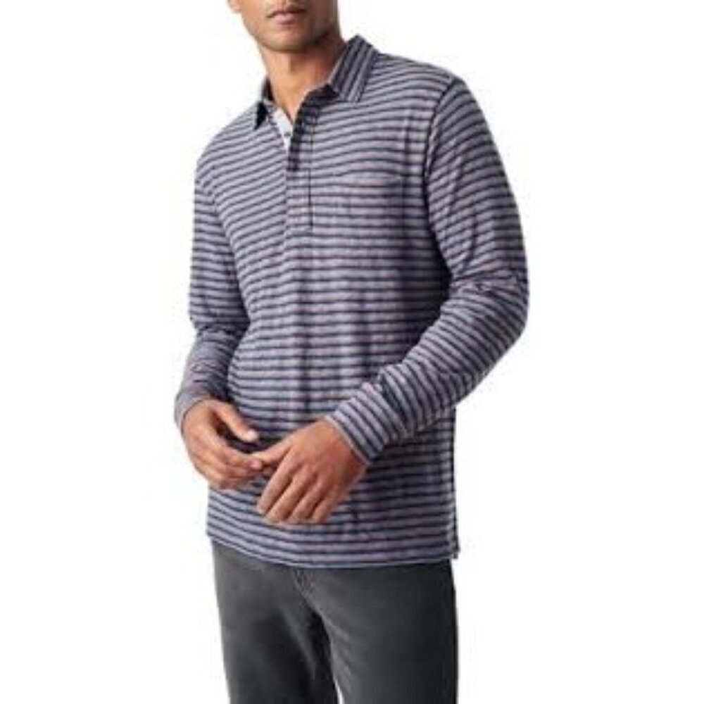 Faherty Men's Striped Polo Shirt